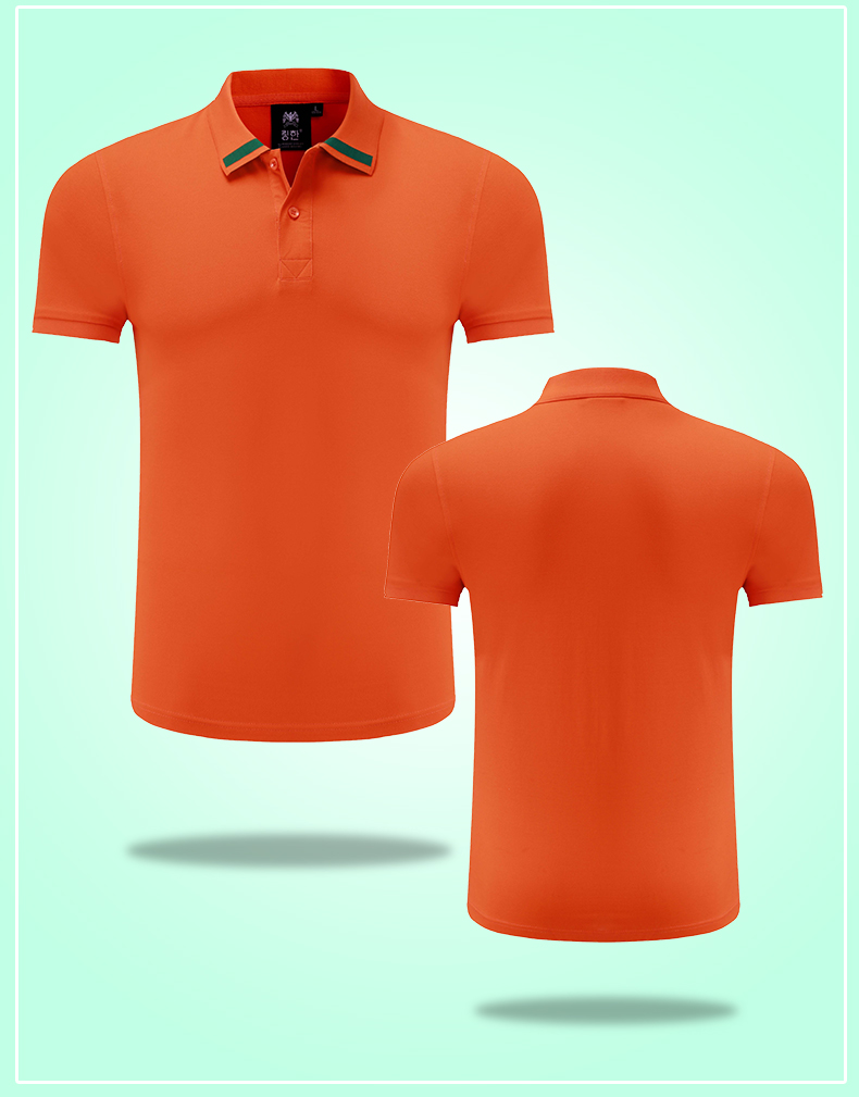 翻領t恤衫定制橙色3D立體圖