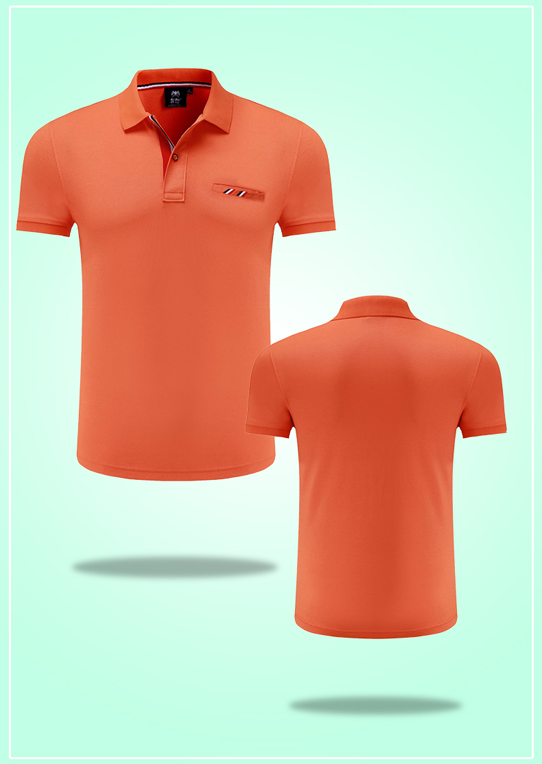 翻領T恤衫定做橙色3D立體圖